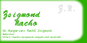 zsigmond macho business card