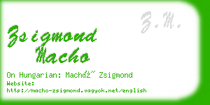 zsigmond macho business card
